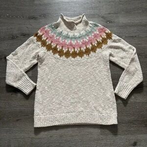 L.L. Bean Cozy Multicolor Patterned Women's Sweater